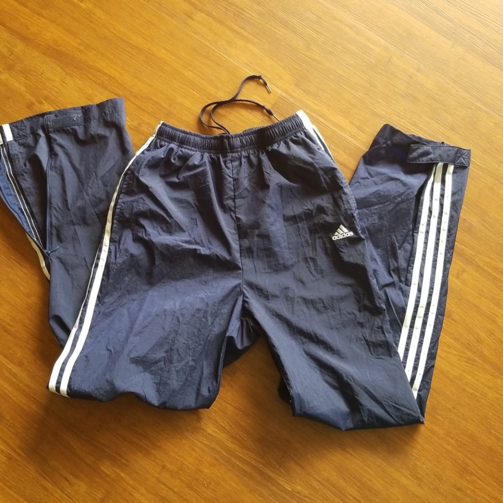 Vintage 90's Aididas Wind Pants Zipper bottom